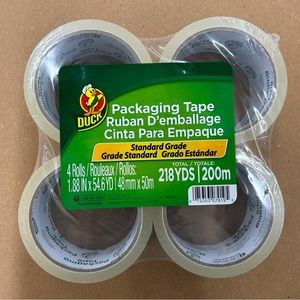 DUCK PACKING TAPE BRAND - (4 ROLLS) (shipping / packing / storage supplies )